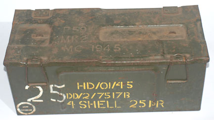 P59 1945 25Pr shell Box Green