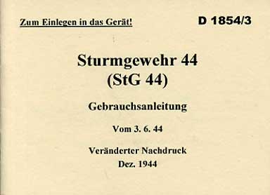 D1854/3 StG44 Butt Manual 1944-German